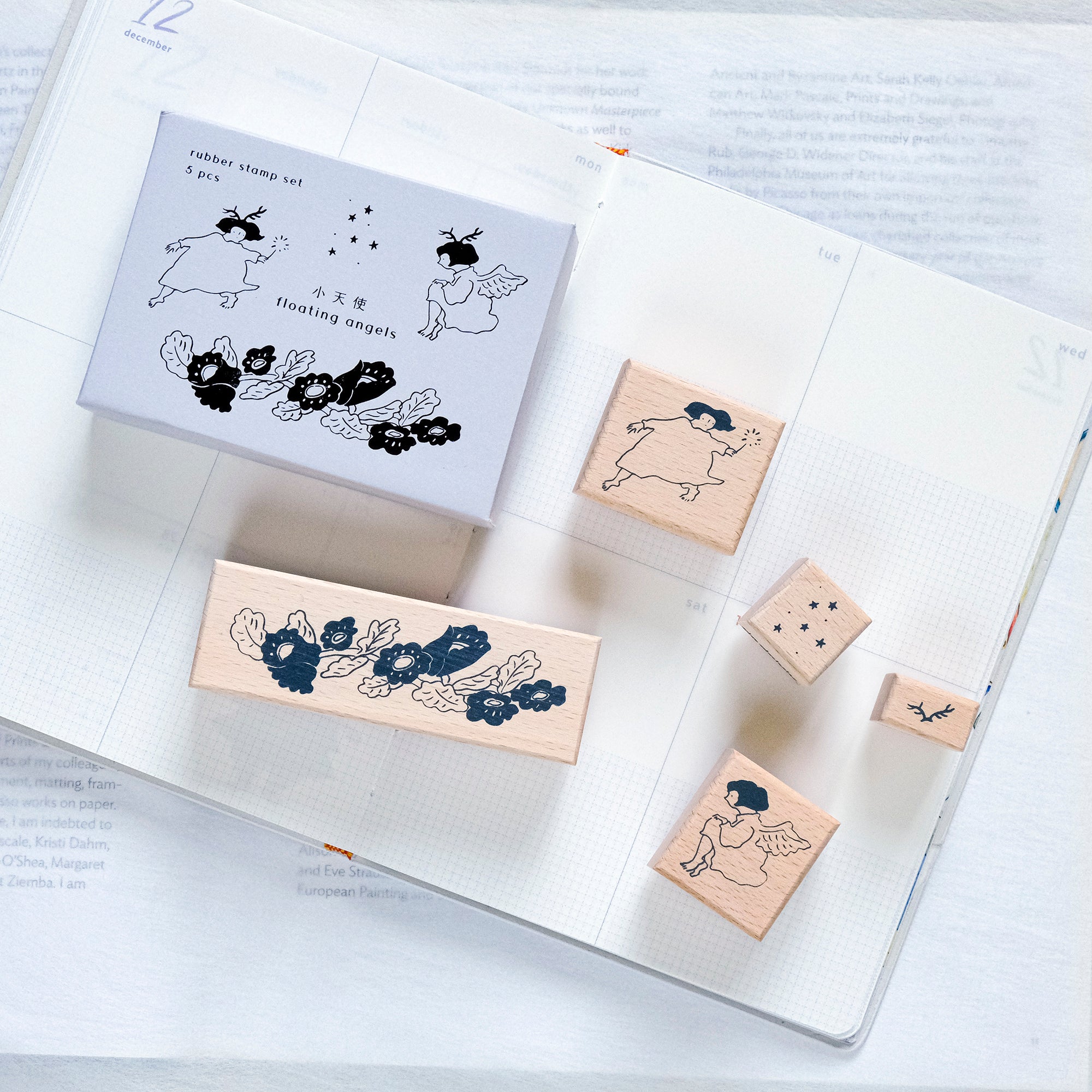 dodolulu Rubber Stamp Set - Floating Angels