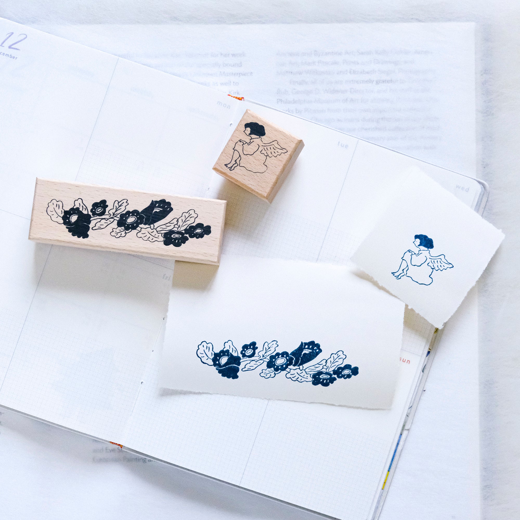 dodolulu Rubber Stamp Set - Floating Angels