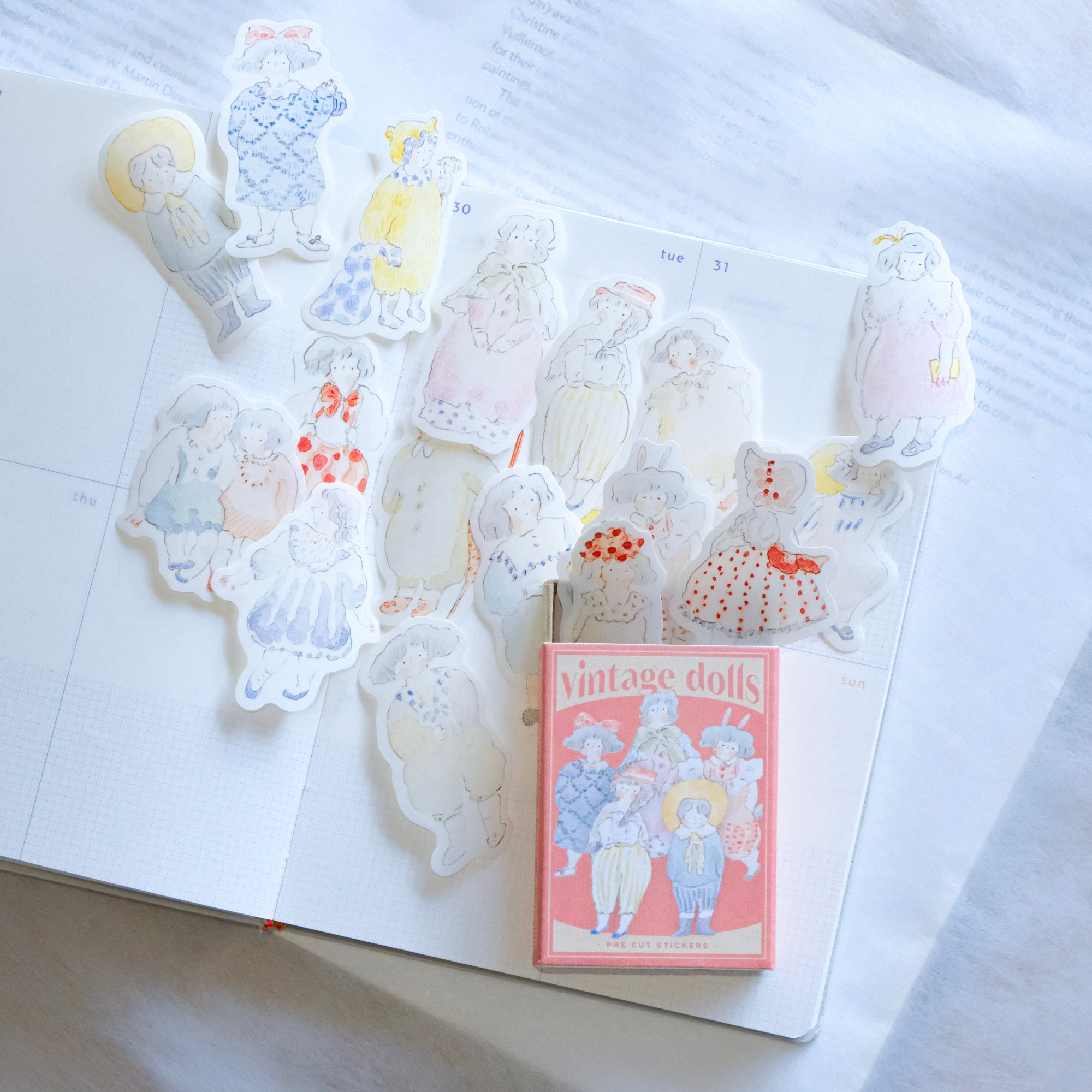 dodolulu Matchbox Sticker Set - Vintage Dolls