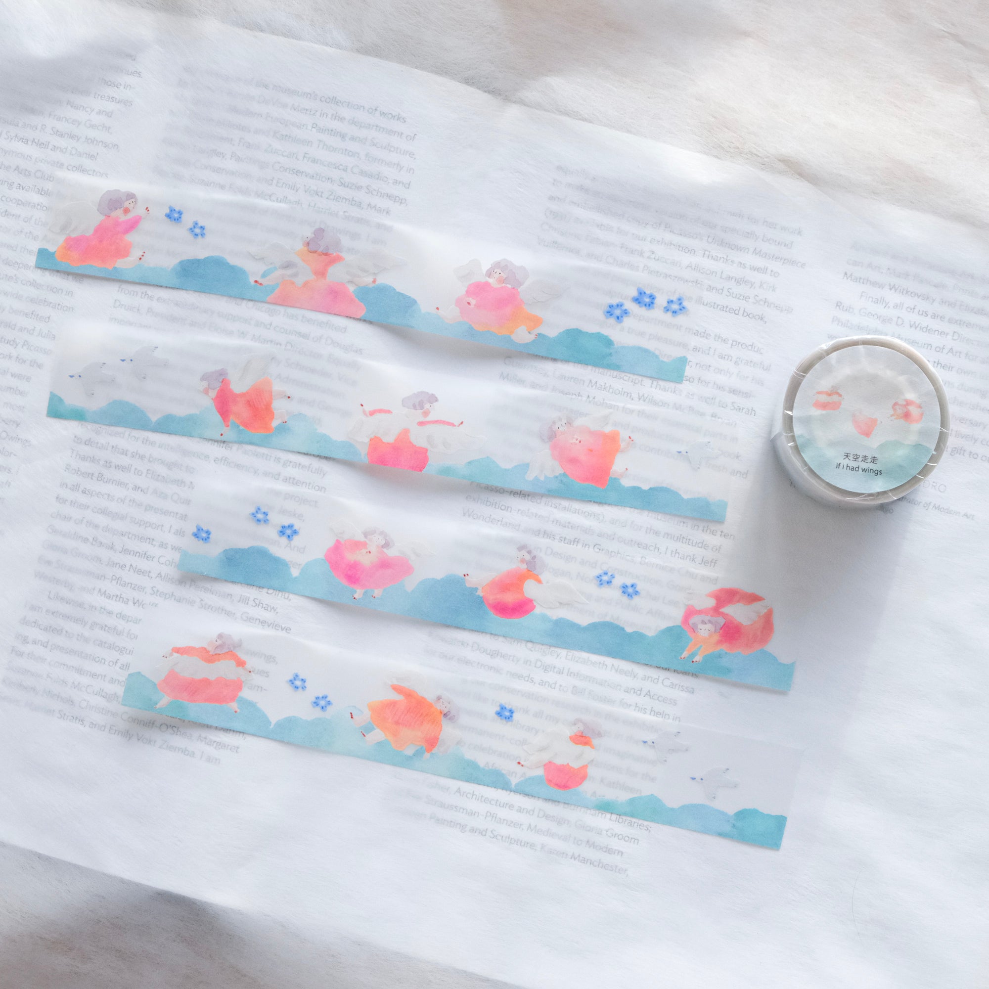 dodolulu Matte PET Tape - If I Had Wings (3cm)